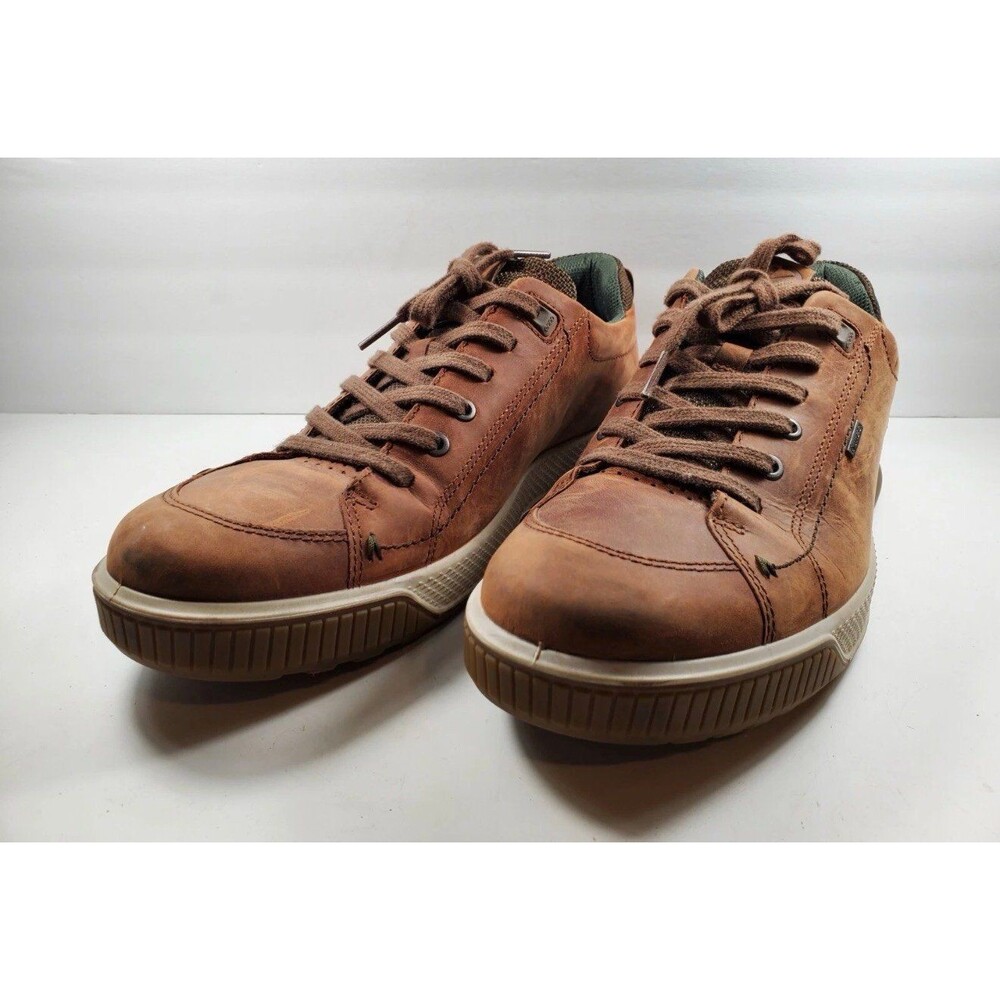 Men's Brown Leather Lace-Up Fashion Sneakers